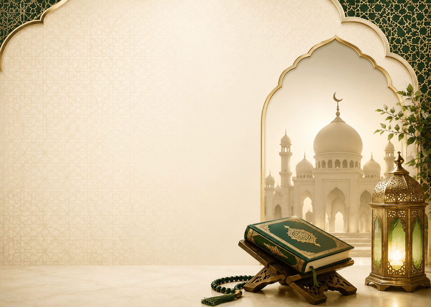 Frequently asked questions about Istikhara Dua with Islamic background elements including the Quran and a mosque.