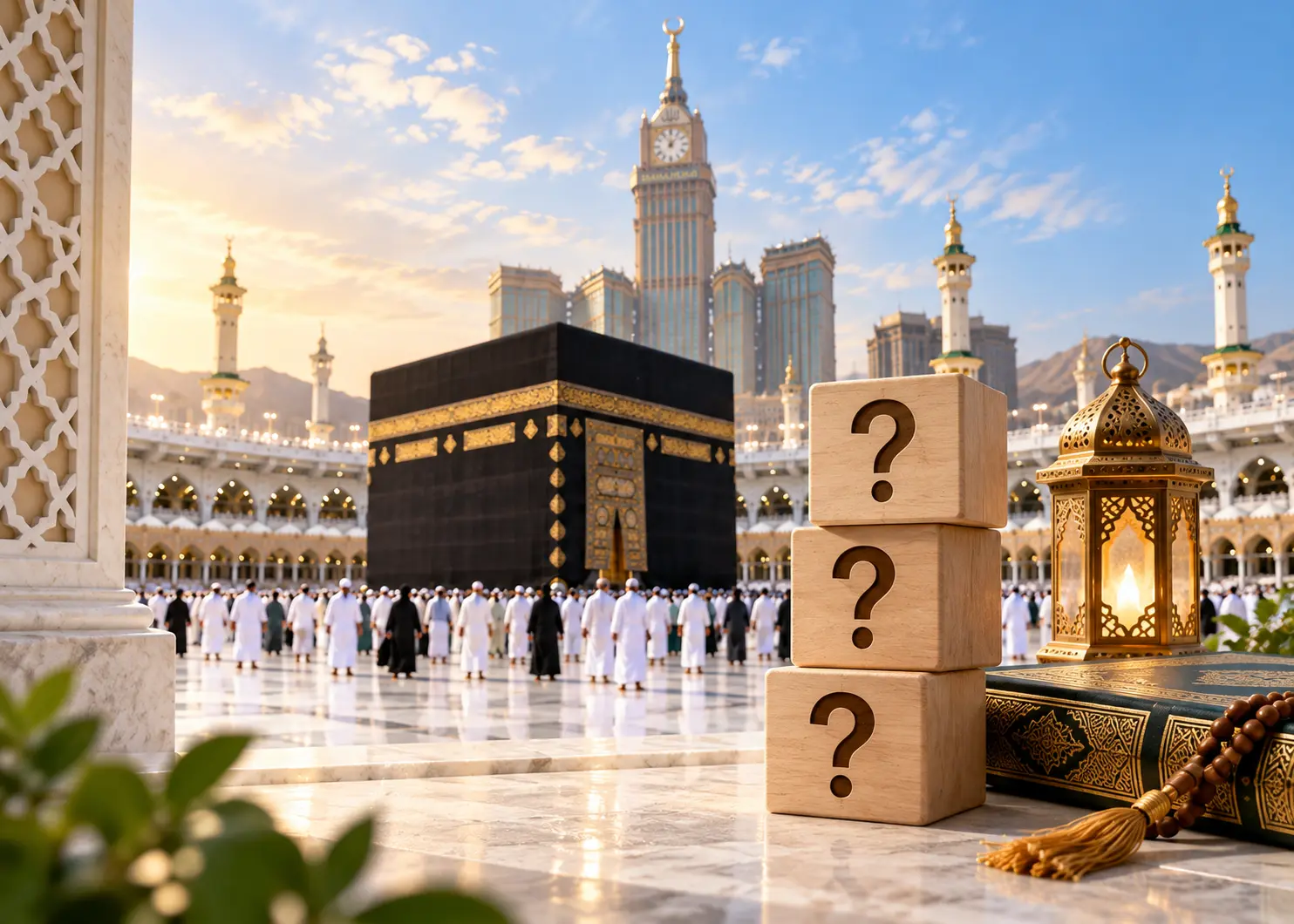 Hajj FAQs with Kaaba at Masjid al-Haram in Makkah